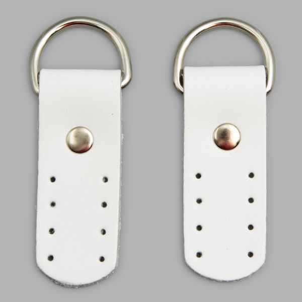 Петли для сумки кожаные 2х5.4 см, дизайн №911, 100% кожа, уп.2 шт, 88 белый