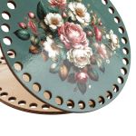 Набор донышек для вязания Глянцевый фанера ⌀15х0.4 см, 2 шт, 10 Цветочная композиция, Love2art ДВ-01