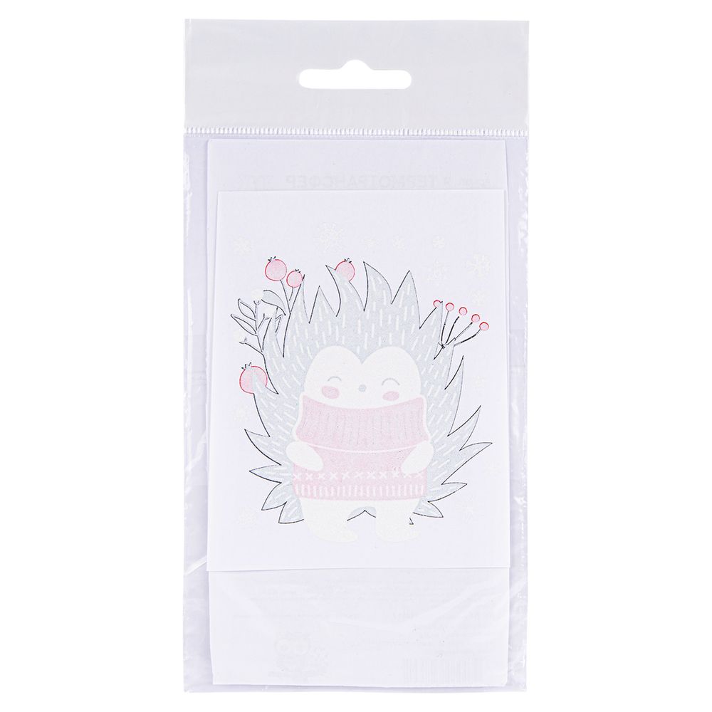 Термоаппликация Gamma Термотрансфер M №05, 1 шт, M-522 Ежик в жилетке 7х8.5 см