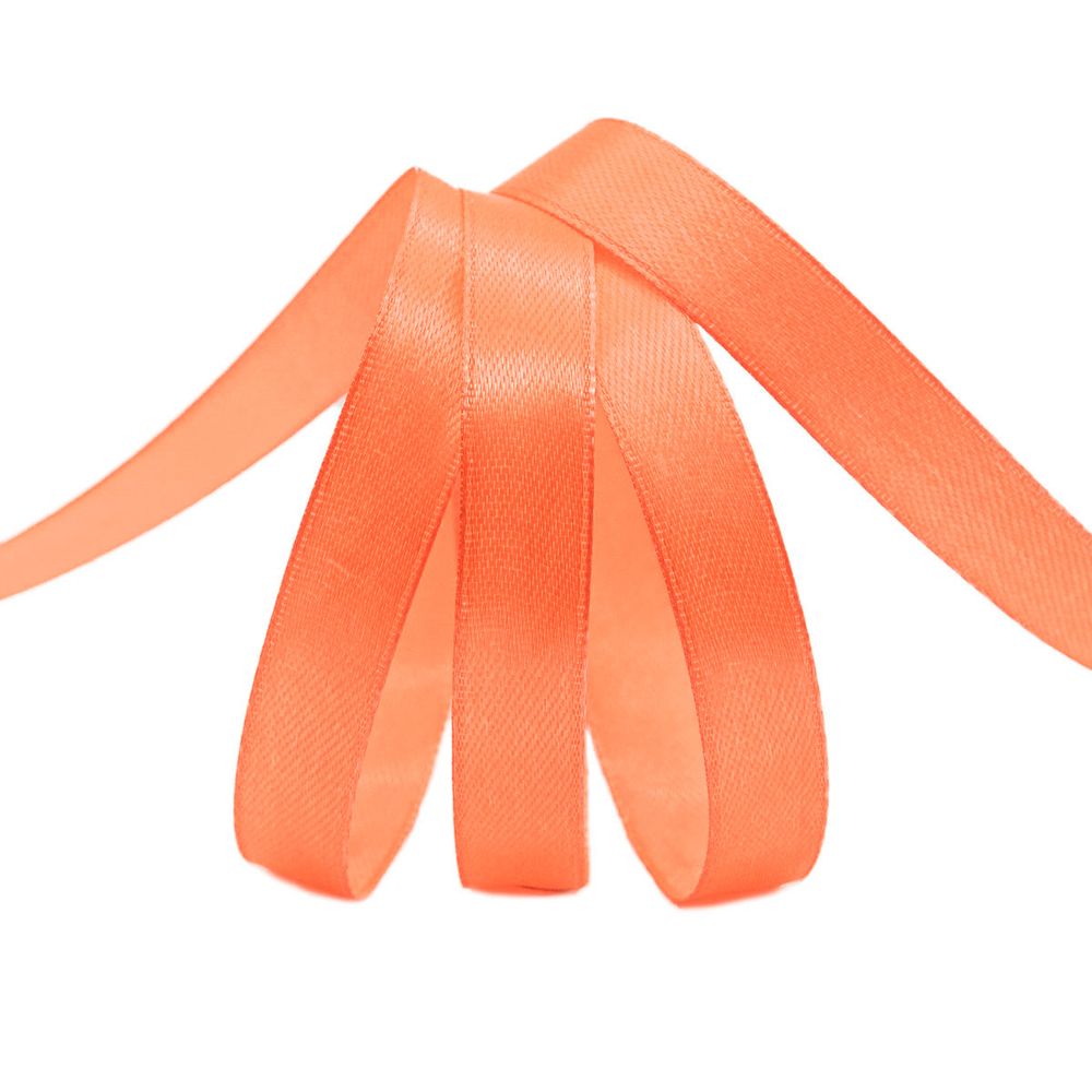 Лента атласная 1-сторонняя 12.0 мм / 22.86±1 метров, 037 яр.оранжевый, Globus