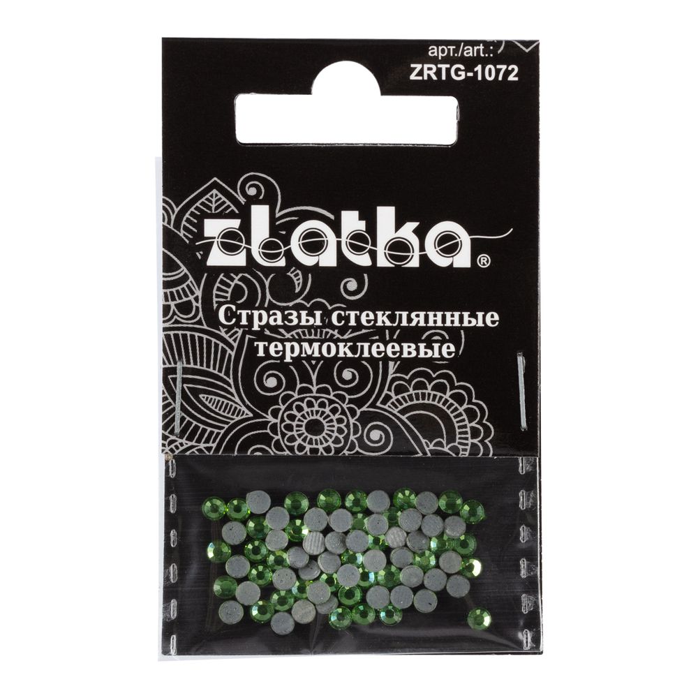 Стразы клеевые стекло 2.7 мм, 360 шт, SS10 №11 салатовый (Peridot), Zlatka ZRTG-1072
