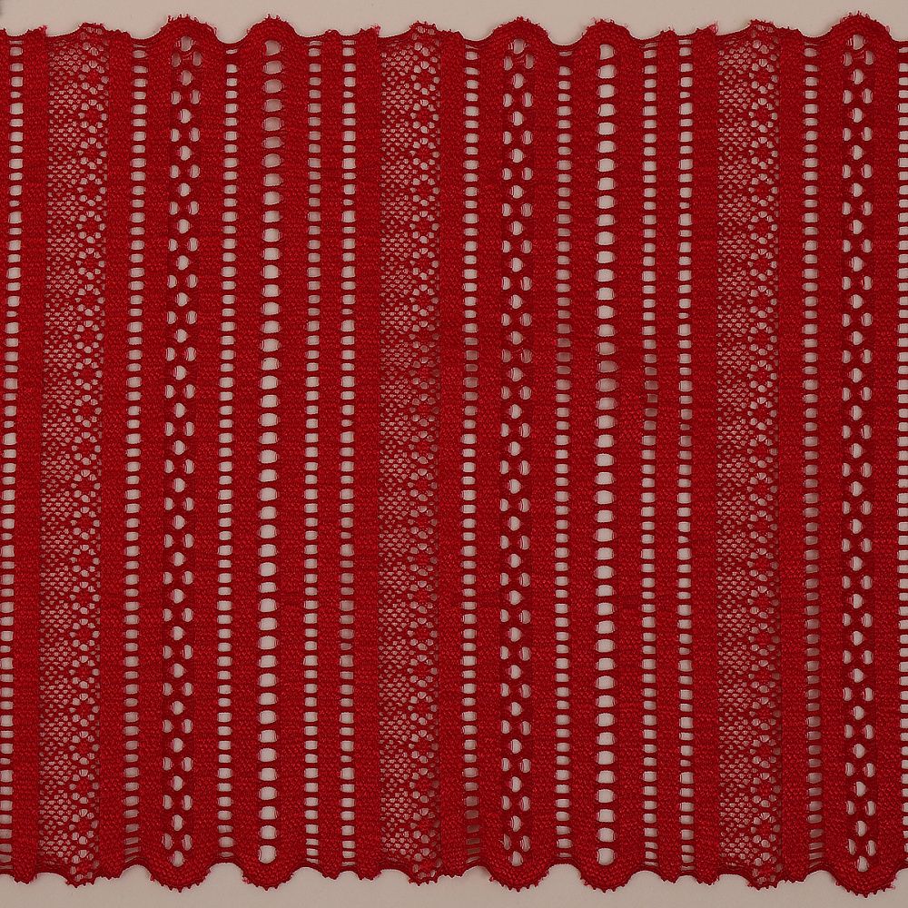 Кружево бельевое эластичное 180 мм / 25 м, 246, цв.100 красный, Kruzhevo