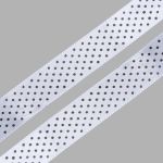Лента атласная в горошек 15.0 мм / 3 метра, черно-белый, Globus
