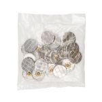 Часть кнопки Альфа (S-образная) ⌀19 мм (A-часть), 5/19 ник цв.мет клетка (А) 19 мм, 20 шт