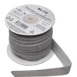 Лента бархатная (тесьма) эластичная 20.0 мм / 16.5±0.5 метра, №604 (16-5101) серый, Blitz VRE-20