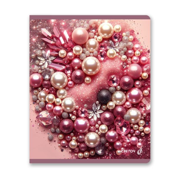 Тетрадь ученическая общая, выборочные блёстки, A5+ 48 л. на скобе 65 г/м², белизна 100 %, 10 шт, клетка, 01130 Микс-Блеск перламутра, Светоч Т83