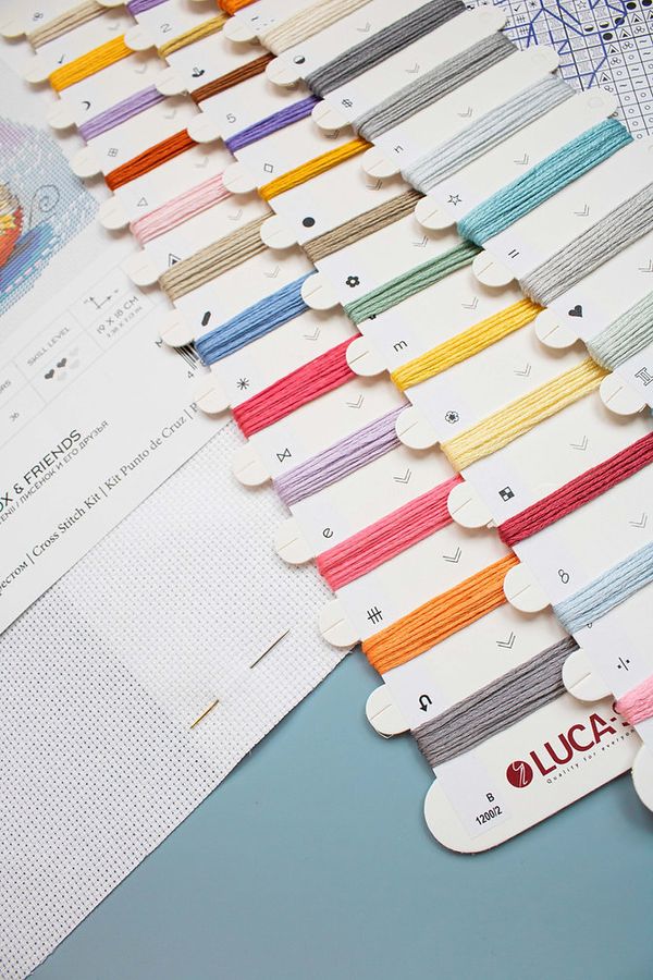 Набор для вышивания нитками Luca-S, Лисёнок и его друзья, 19х18 см