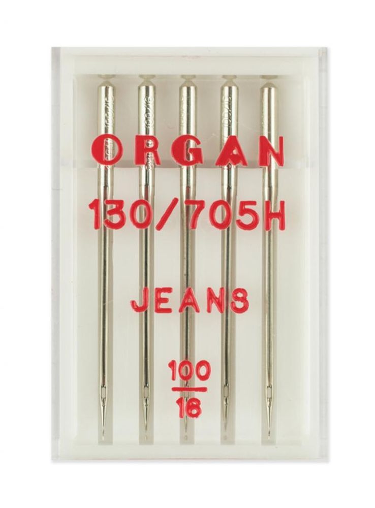 Иглы для швейных машин джинс №100, 5шт., 130/705.100.5.H-J, Organ