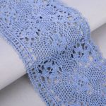 Кружево вязаное (тесьма) широкое 120-125 мм / 25 м, т.голубой, Gamma С3749Г17(рис.125.01.038)