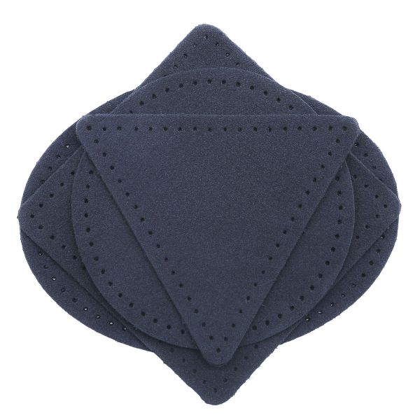 Набор заплаток пришивных из замши, круг, квадрат, треугольник, овал 8см, с перфорацией, 4 шт (22 темно-синий), 59743