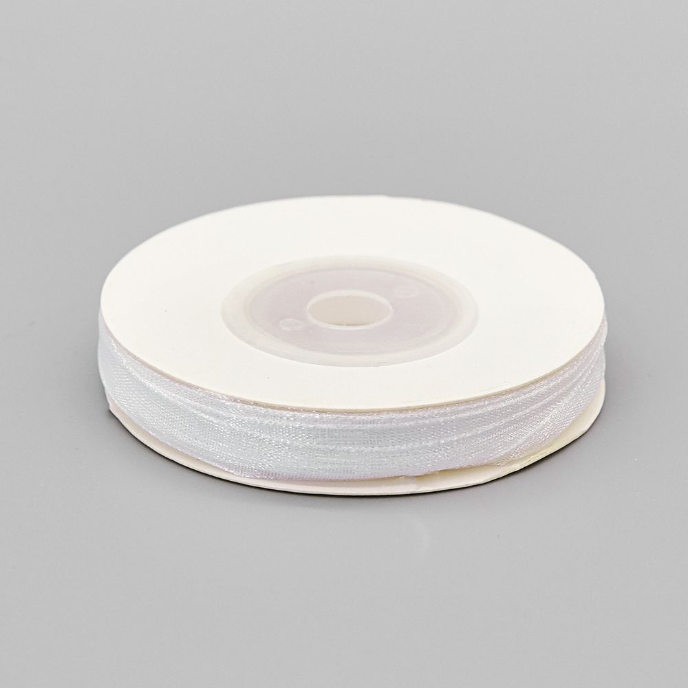 Лента капроновая (органза) _6 мм, 22.86 м (белый)