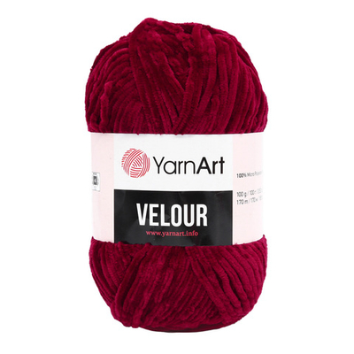 Пряжа YarnArt (ЯрнАрт) Velour / уп.5 мот. по 100 г, 170м, 847 бордовый