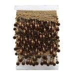 Бахрома отделочная 80.0 мм / 13 метров, золотистый/коричневый /TOS/