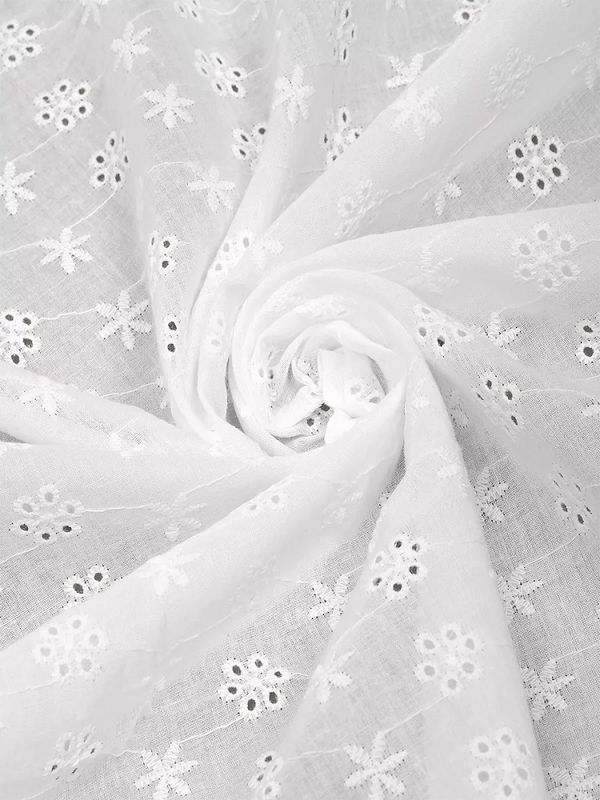 Ткань шитьё (прошва) 100 г/м², 150 см / 2 метра, TBY.Emb.1 белый