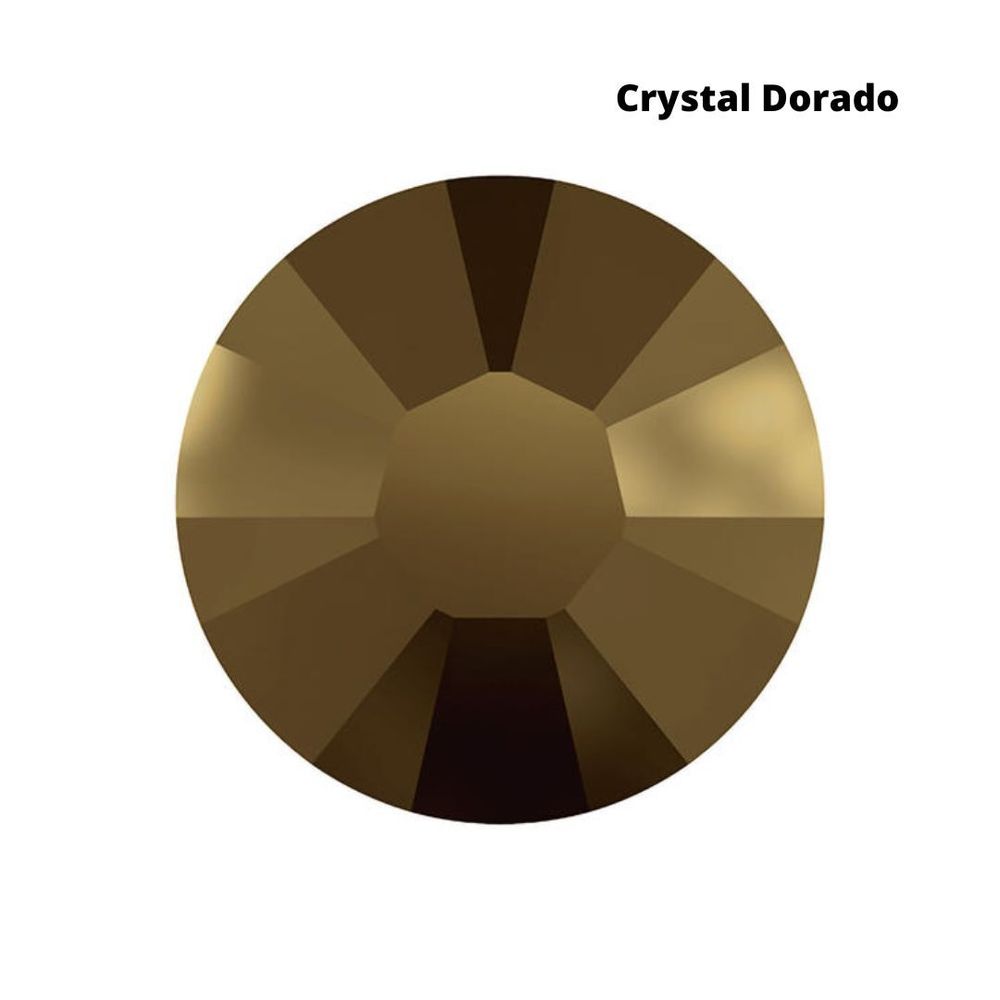 Стразы Swarovski клеевые плоские 2028HF, ss 6 (2 мм), Crystal Dorado M, 144 шт