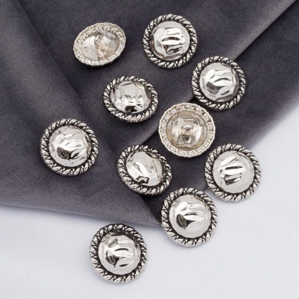 Пуговицы на ножке 36L=23 мм, металл, Silver (серебристый), 10 шт, MP01