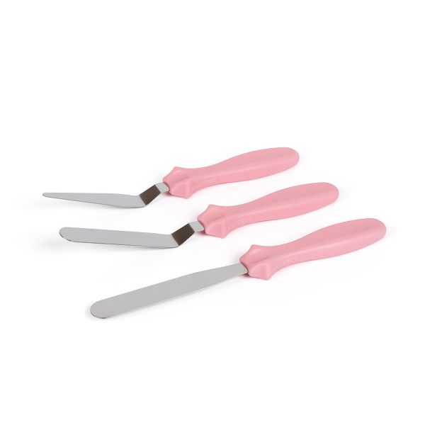 Набор лопаток для торта, 3 шт, №2 розовый, S-Chief SHF-0037