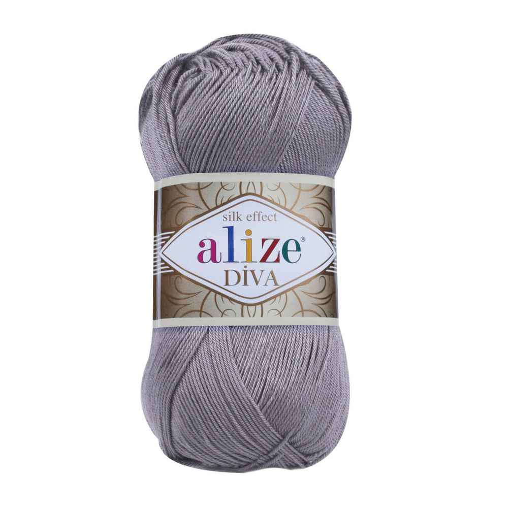 Пряжа Alize (Ализе) Diva / уп.5 мот. по 100 г, 350м, 348 темно-серый А
