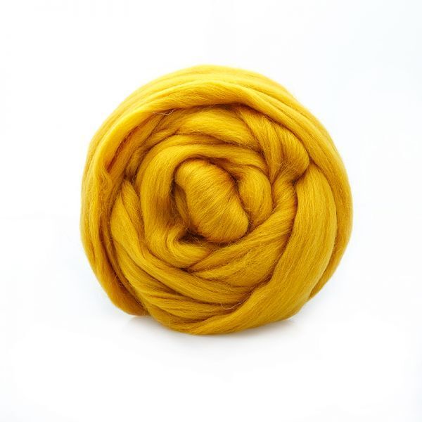 Шерсть для валяния Троицкая тонкая 1х100 г (до 23 мкр), 447 горчица