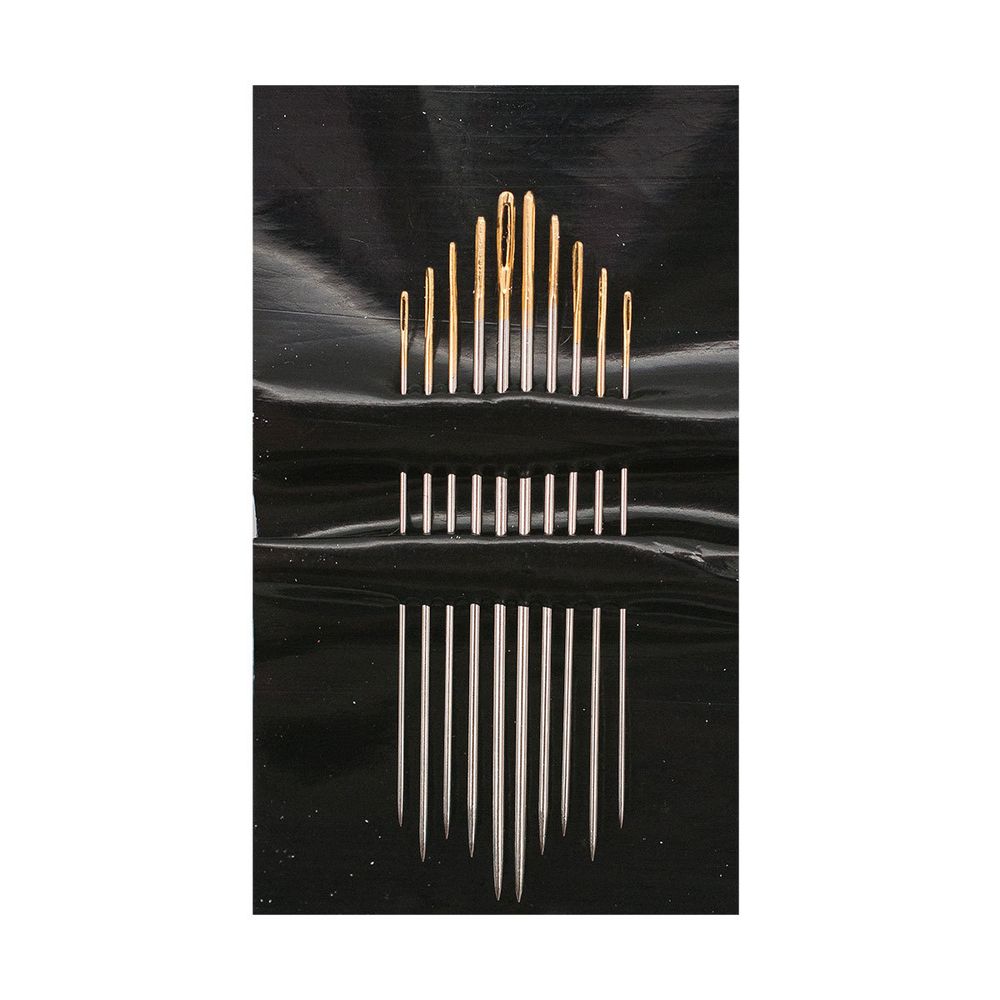 Иглы ручные универсальные, с золотым ушком №3-9, 10 шт, Pony