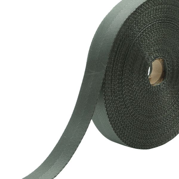 Стропа (ременная лента) 25 мм / 25 метров, толщ. 1.0 мм, [15.1 г/пог.м], 100% п/п, 72 мокрый асфальт