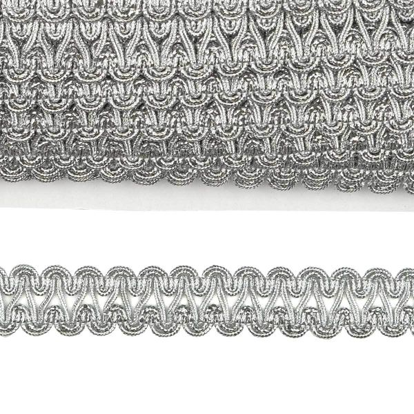 Тесьма металлизированная 22 мм, 18,29м (серебро)