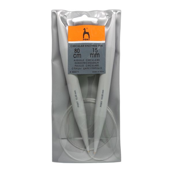 Спицы круговые Pony ⌀15,0 мм, 80 см, пластик