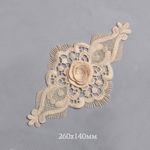 Пришивная кружевная аппликация с цветами матовая нить арт.TY.HTEX.20.1 260х140мм цв.кремовый уп.5 шт, Kruzhevo