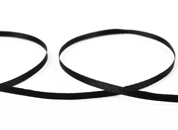 Лента атласная 2-сторонняя 3.0 мм / 91.4±2 метра, 113 черный, Gamma AL-3P