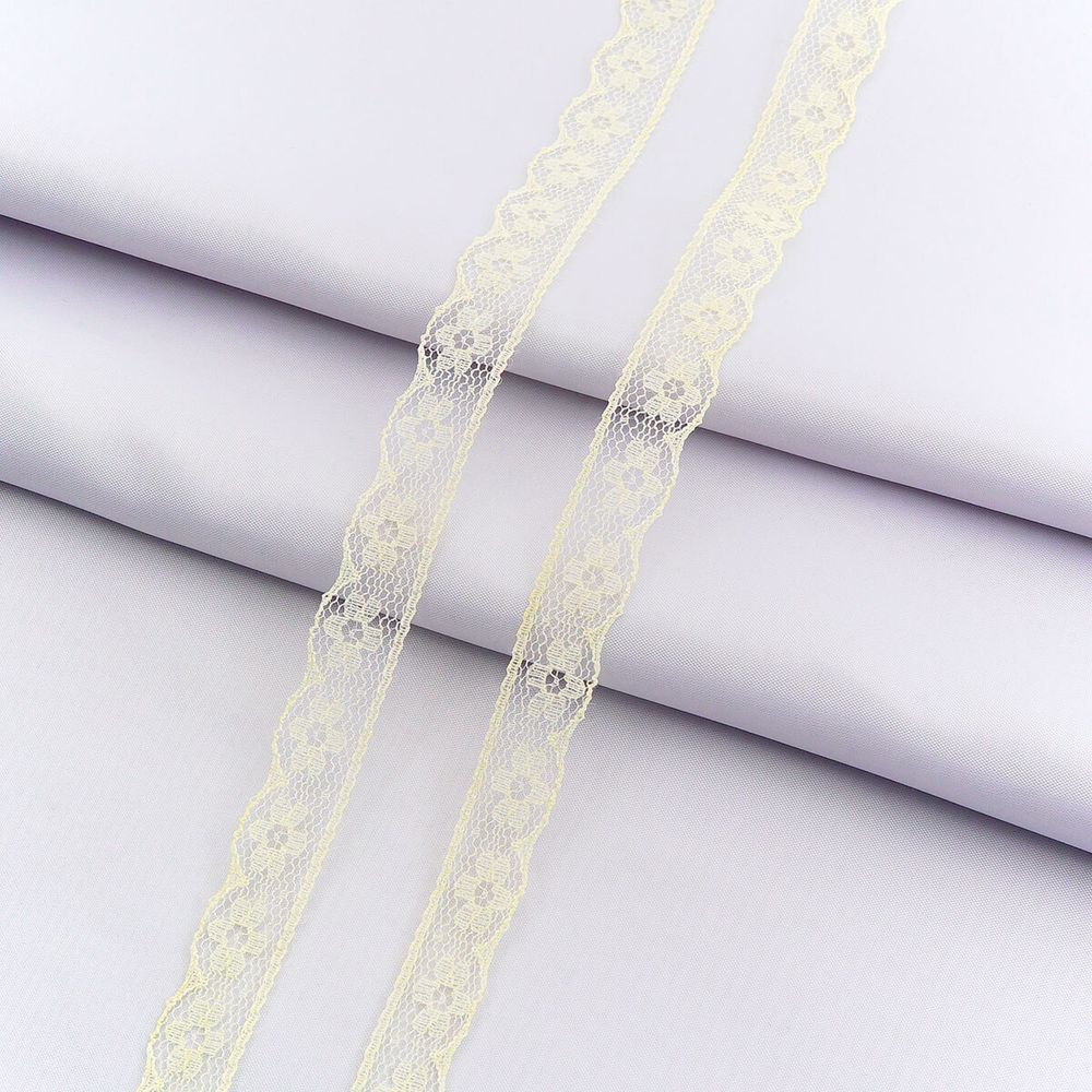 Кружево капроновое 14 мм / 30 метров, 136-1, 100% п/э, цв. молочный, 26763