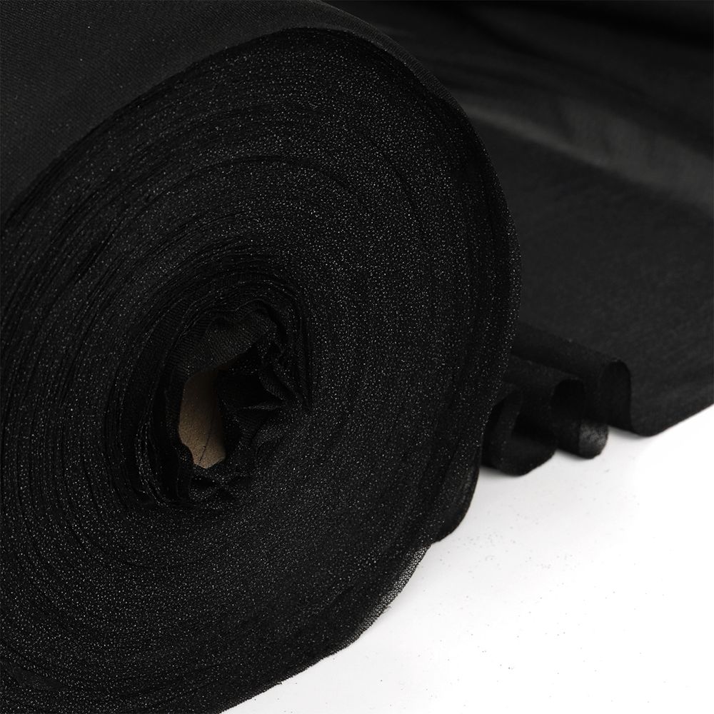 Дублерин эластичный 42 г/м², черный, шир.150см, 100м