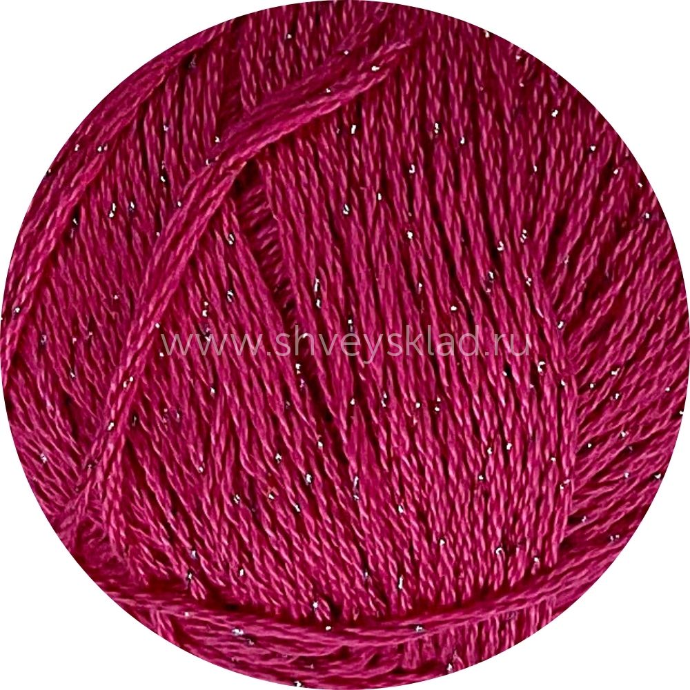 Пряжа Пехорка Блестящее лето / уп.5 мот. по 100 г, 380м, 439 малиновый