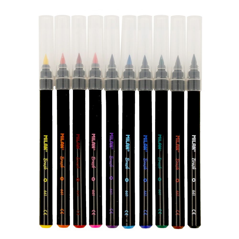 Набор фломастеров-кистей 10 цв, 612610, Milan