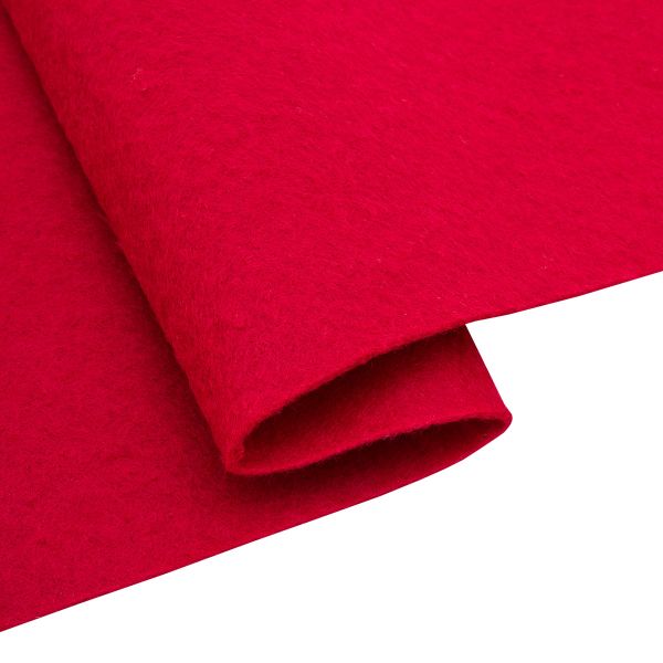Фетр листовой мягкий 1.2 мм, 20х30 см, 100% п/э, 2 шт, цв. красный, 26924