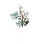 Веточка декоративная хвойная с шишкой и ягодами 37 см, 3 шт, 01, Blumentag