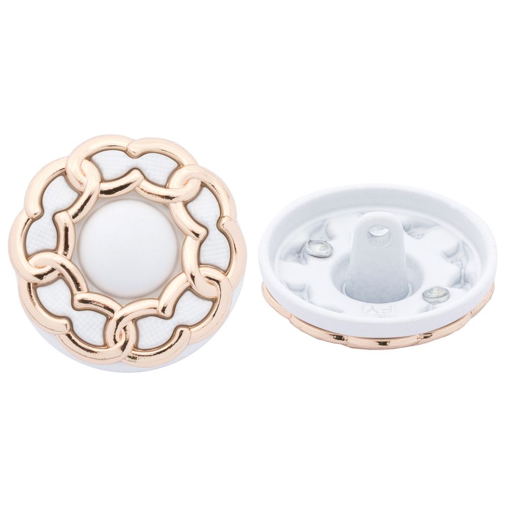 Пуговицы на ножке 36L=23 мм, металл, GD.White (золото-белый), 10 шт, MP13