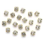 Хрустальные стразы в цапах/золото, 8мм, 20 шт/упак, Astra&Craft (01 прозрачный), 4AR167/168