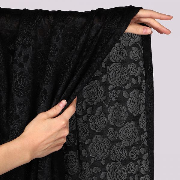 Сетка бельевая эластичная 155 г/м², шир.120 см / 1 метр, жаккард, цв.черный /OLG017/1/