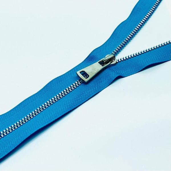 Молния трактор Т5 (5 мм) 1 зам., н/раз., 18 см, никель D547 лазурный, 1 шт, Mzipp Premium