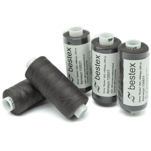 Нитки швейные бытовые Bestex 40/2, 365 м (400 ярд) / 10 кат., 390 дымно-лавандовый