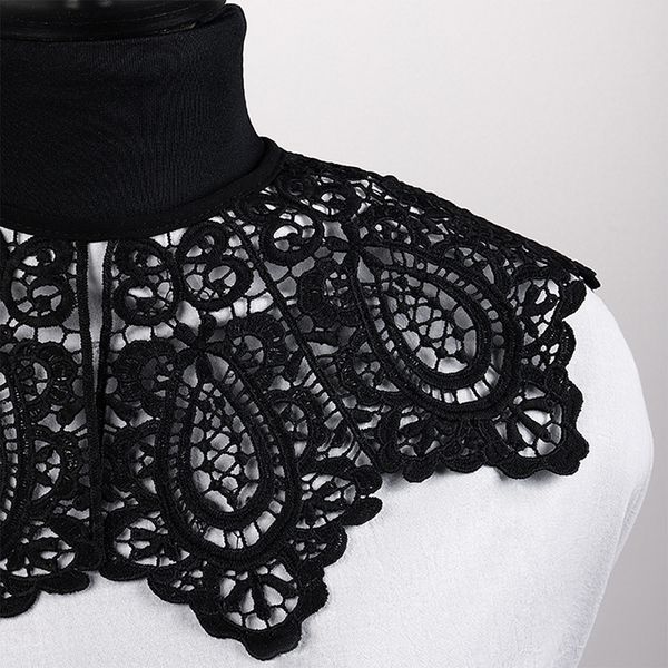 Пришивной кружевной воротник TBY.13/185 цв.черный уп.1шт, Kruzhevo
