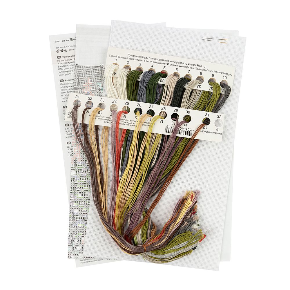 Набор для вышивания нитками Panna, Новогодняя машина, 25х19 см