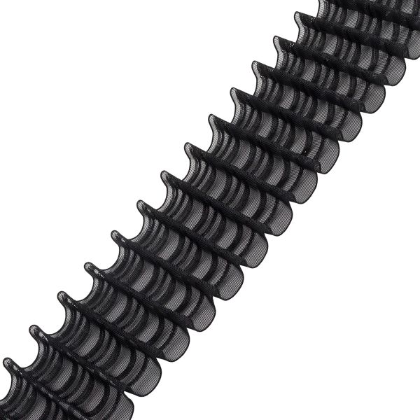 Лента (тесьма) шторная: сборка параллельная (1:2) 80 мм / 50 метров, (5 рядов петель, 3 шнура), черный ГР, 150-3951