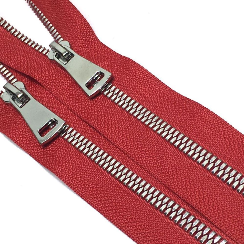 Молния трактор Т5 (5 мм) 2 зам., разъем., 85 см, никель, цв. D171 красный, Mzipp Premium, 1 шт Молния трактор Т5 (5 мм) 2 зам., разъем., 85 см, никель, цв. D171 красный, Mzipp Premium, 1 шт