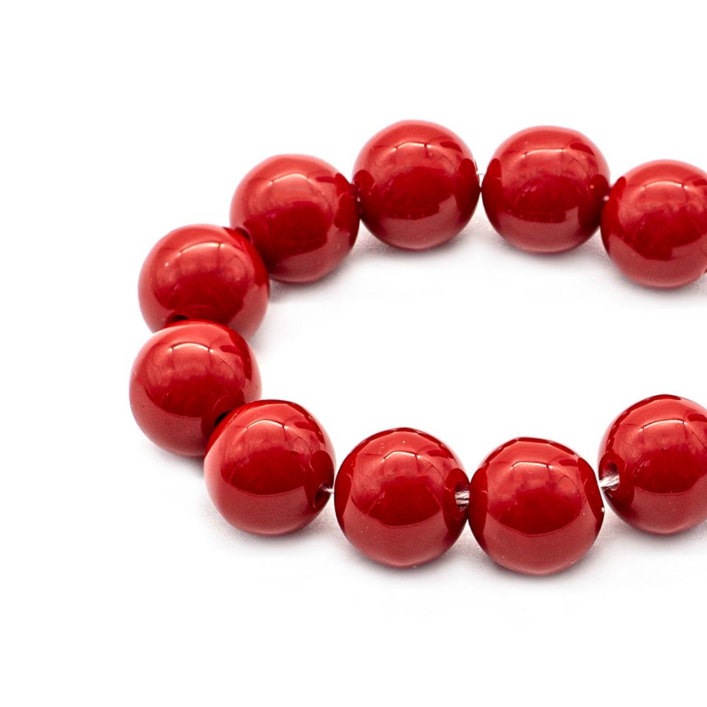 Бусины из смолы, имитация камня 11 мм, 10 шт в упак, яшма св.красная /TOS/