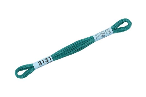 Мулине Gamma 100% хлопок, цв.3131 изумрудный, 24 мотка по 8 метров