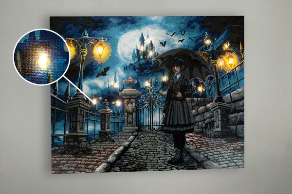 Картина по номерам Фрея, со светодиодами Замок тьмы, 50х40 см