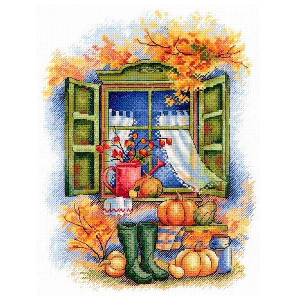 Набор для вышивания нитками МП Студия, Осень на пороге 19х26 см