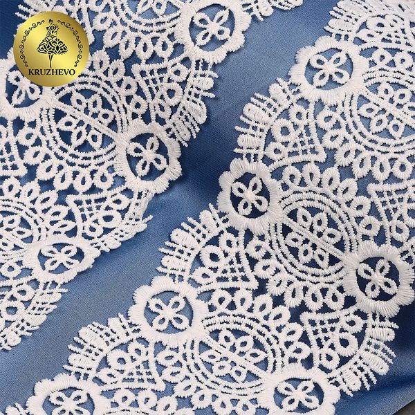 Кружево гипюр (плетёное) 85 мм / 13.71 метров, TBY.SUN.02, цв.F102 молочный