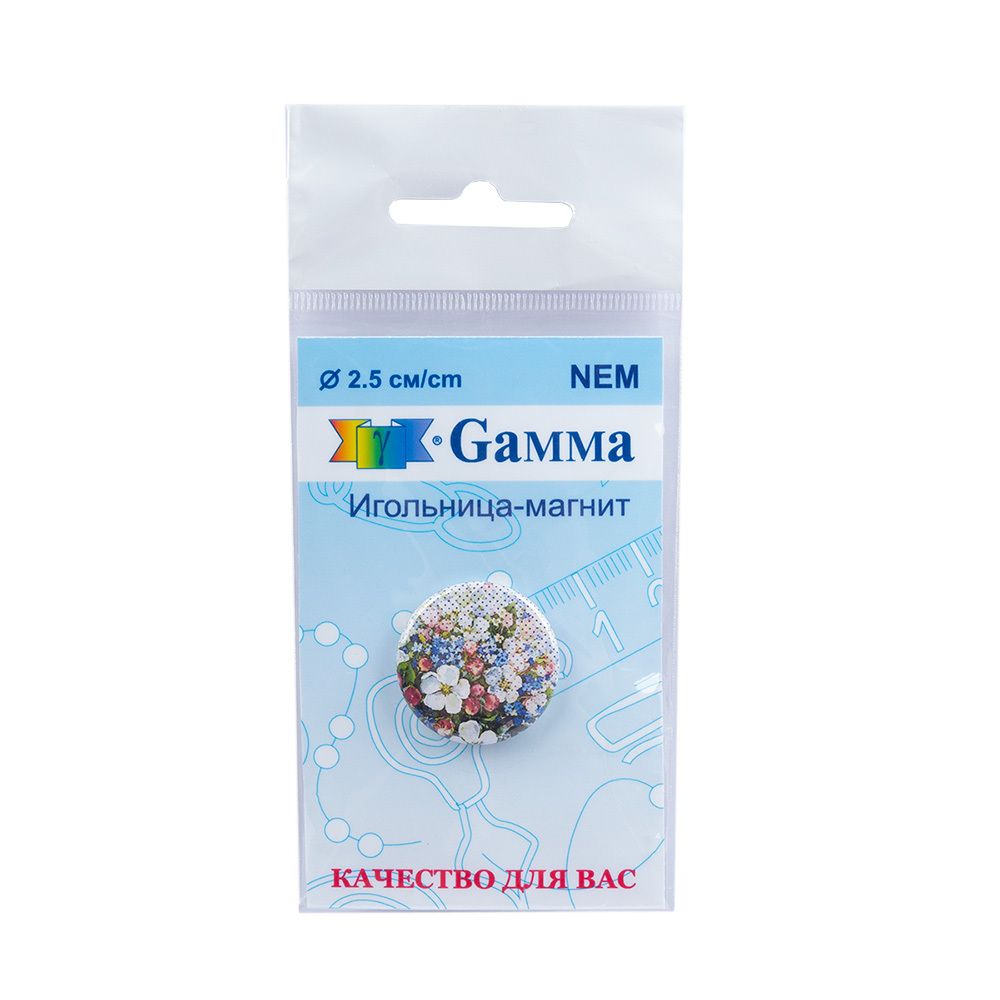 Игольница магнитная №01 Цветы на канве, Gamma NEM